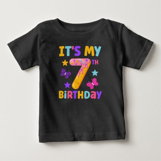 T-shirt Pour Bébé Anniversaire 7 ans (Devant)