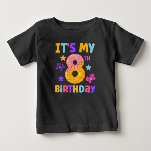 T-shirt Pour Bébé Anniversaire 8 ans (Devant)