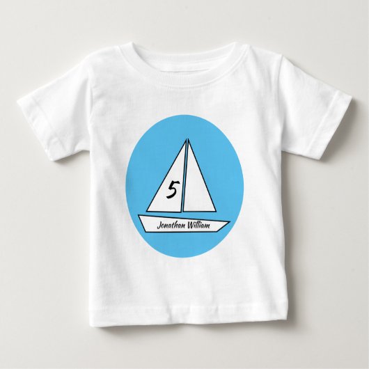 T-shirt Pour Bébé Anniversaire Bateau à Voile (Devant)