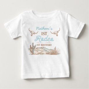 T-shirt Pour Bébé Anniversaire Cowboy Western Vintage 1ère Fête 1er