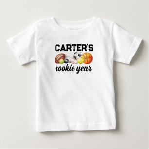 T-shirt Pour Bébé Anniversaire de 1ère année de sport rookie