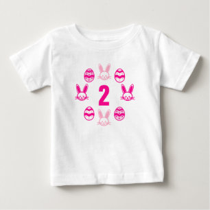 T-shirt Pour Bébé Anniversaire de 2 ans Pâques rose