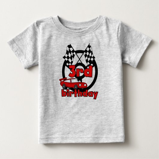 T-shirt Pour Bébé Anniversaire de courses d'automobiles 3ème (Devant)