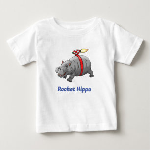 T-shirt Pour Bébé Anniversaire de Hippo Fusée