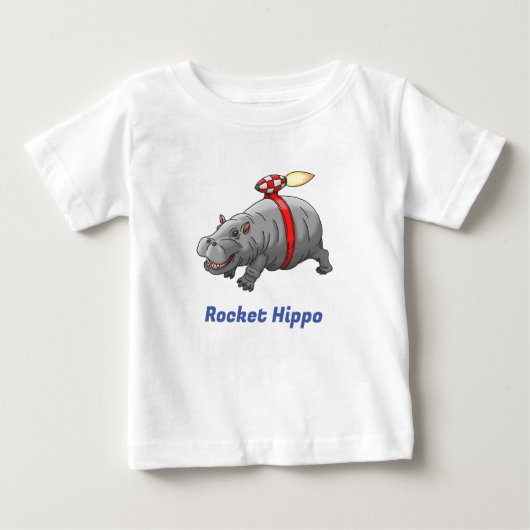 T-shirt Pour Bébé Anniversaire de Hippo Fusée (Devant)
