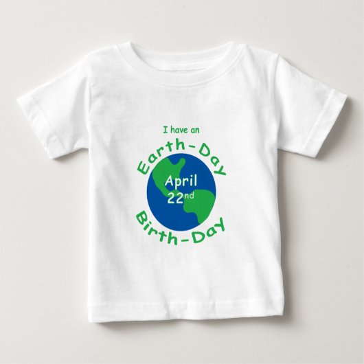 T-shirt Pour Bébé Anniversaire de jour de la terre (Devant)