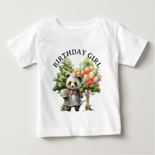 T-shirt Pour Bébé Anniversaire de naissance Forêt Aquarelle Fantaisi