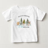 T-shirt Pour Bébé Anniversaire des bois d'hiver enchantés (Devant)