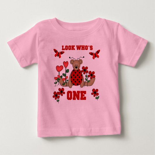 T-shirt Pour Bébé Anniversaire d'ours de coccinelle ęr (Devant)