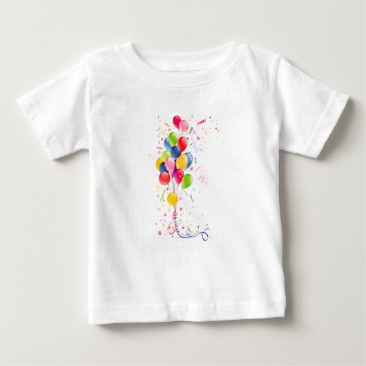 T-shirt Pour Bébé Anniversaire du ballon de fête (Devant)