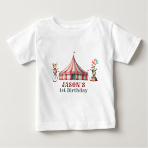 T-shirt Pour Bébé Anniversaire du Carnaval de cirque vintage