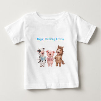 T-shirt Pour Bébé Anniversaire d'un animal de la ferme