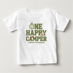 T-shirt Pour Bébé Anniversaire d'un garçon One Happy Camper 