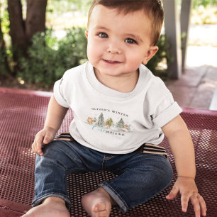 T-shirt Pour Bébé Anniversaire Enchanté en Bois de Winter