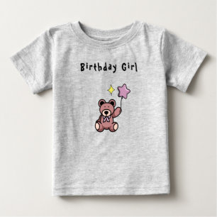 T-shirt Pour Bébé Anniversaire Fille Teddy Ours