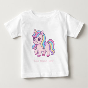 T-shirt Pour Bébé Anniversaire Filles Arc-en-Ciel Licorne Pastel Mig