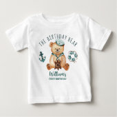 T-shirt Pour Bébé Anniversaire garçon nautique peluche (Devant)