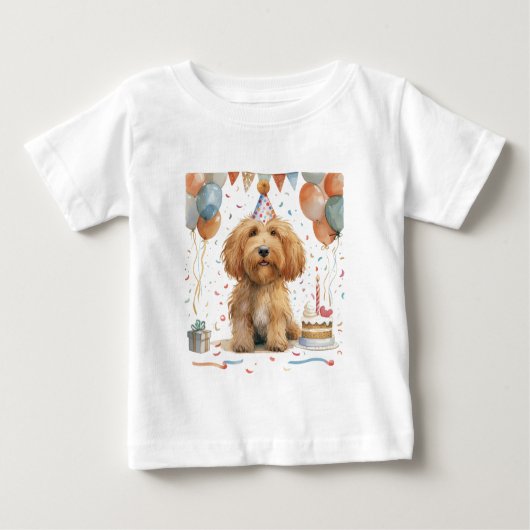 T-shirt Pour Bébé Anniversaire Goldendoodle Chien (Devant)