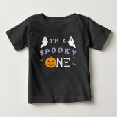 T-shirt Pour Bébé Anniversaire Halloween 1 an Spooky One Fantôme Got (Devant)