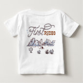 T-shirt Pour Bébé Anniversaire Moderne Bleu Marron Désert Premier Ro (Dos)