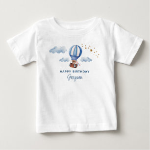 T-shirt Pour Bébé Anniversaire Ourson Bleu