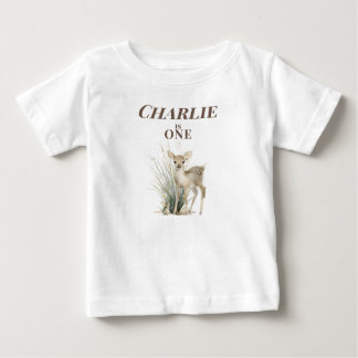 T-shirt Pour Bébé Anniversaire personnalisé 1 an de Cerf