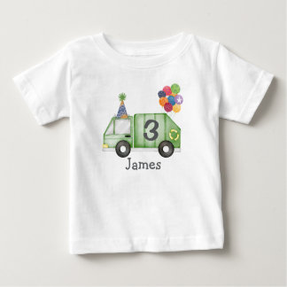 T-shirt Pour Bébé Anniversaire personnalisé de camion de poubelle po