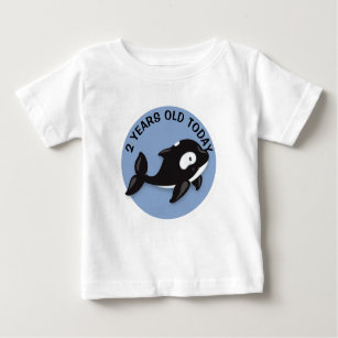 T-shirt Pour Bébé Anniversaire personnalisé de la baleine noire et b