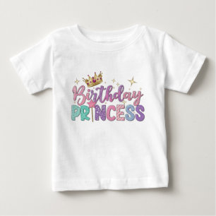 T-shirt Pour Bébé Anniversaire princesse Bébé écriture moderne