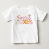 T-shirt Pour Bébé Anniversaire rétro Halloween pour un an (Devant)