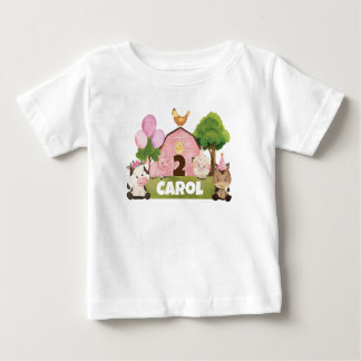 T-shirt Pour Bébé Anniversaire rose personnalisé