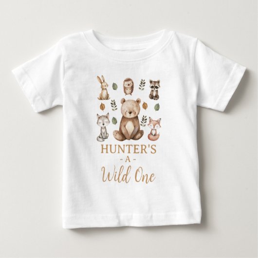 T-shirt Pour Bébé Anniversaire sauvage moderne ours 1 an (Devant)