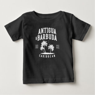 T-shirt Pour Bébé Antigua & Barbuda Palmier des Caraïbes