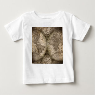 T-shirt Pour Bébé Antique Historique Ancien Monde Atlas Continents
