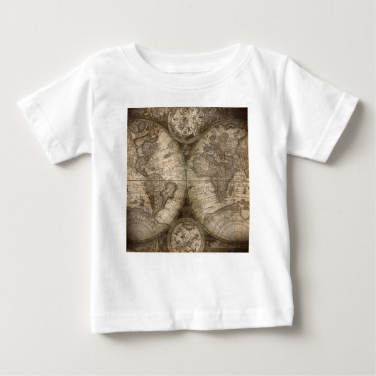 T-shirt Pour Bébé Antique Historique Ancien Monde Atlas Continents (Devant)