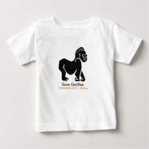 T-shirt Pour Bébé Ape -Save GORILLAS -Graphique animal en voie de di