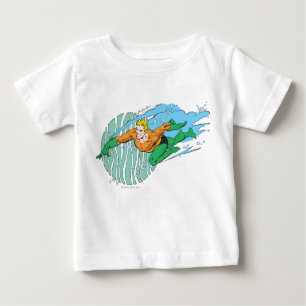 T-shirt Pour Bébé Aquaman saute à gauche