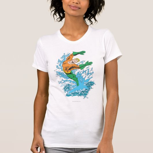 T-shirt Pour Bébé Aquaman saute dans la vague (Devant)