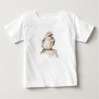 Aquarelle Bébé Bruant avec Plumes rouillées