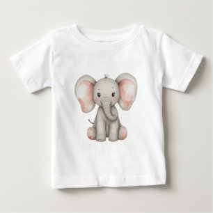 T-shirt Pour Bébé Aquarelle bébé éléphant