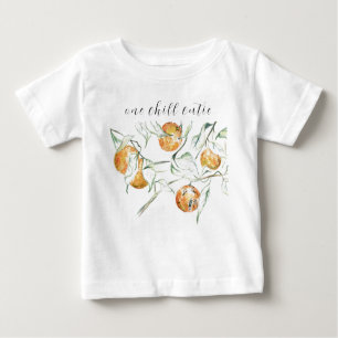 T-shirt Pour Bébé Aquarelle Citrus Fruit Chill Clementine Cutie