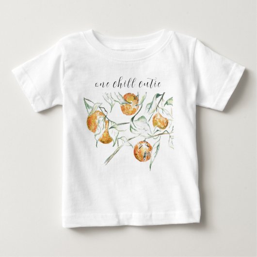 T-shirt Pour Bébé Aquarelle Citrus Fruit Chill Clementine Cutie (Devant)
