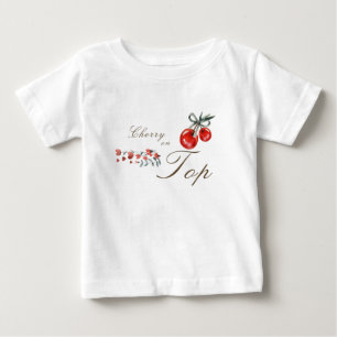 T-shirt Pour Bébé Aquarelle Coeur Fleur cerise sur le bébé supérieur
