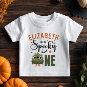 T-shirt Pour Bébé Aquarelle Cute Halloween Monster Éffrayant Un nom