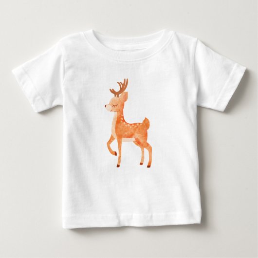 T-shirt Pour Bébé Aquarelle de cerf mou (Devant)