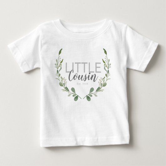 T-shirt Pour Bébé Aquarelle de Little Cousin Green (Devant)
