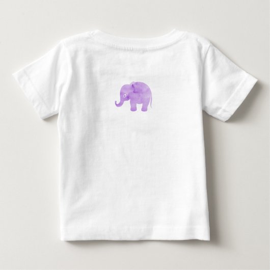 T-shirt Pour Bébé Aquarelle Elephant Jungle Tropical Personnalisable (Dos)