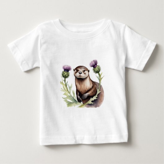T-shirt Pour Bébé Aquarelle et chardons (Devant)