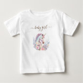 T-shirt Pour Bébé Aquarelle Licorne de Printemps (Devant)