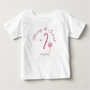 T-shirt Pour Bébé Aquarelle Magenta rose Merry & sucre de canne doux